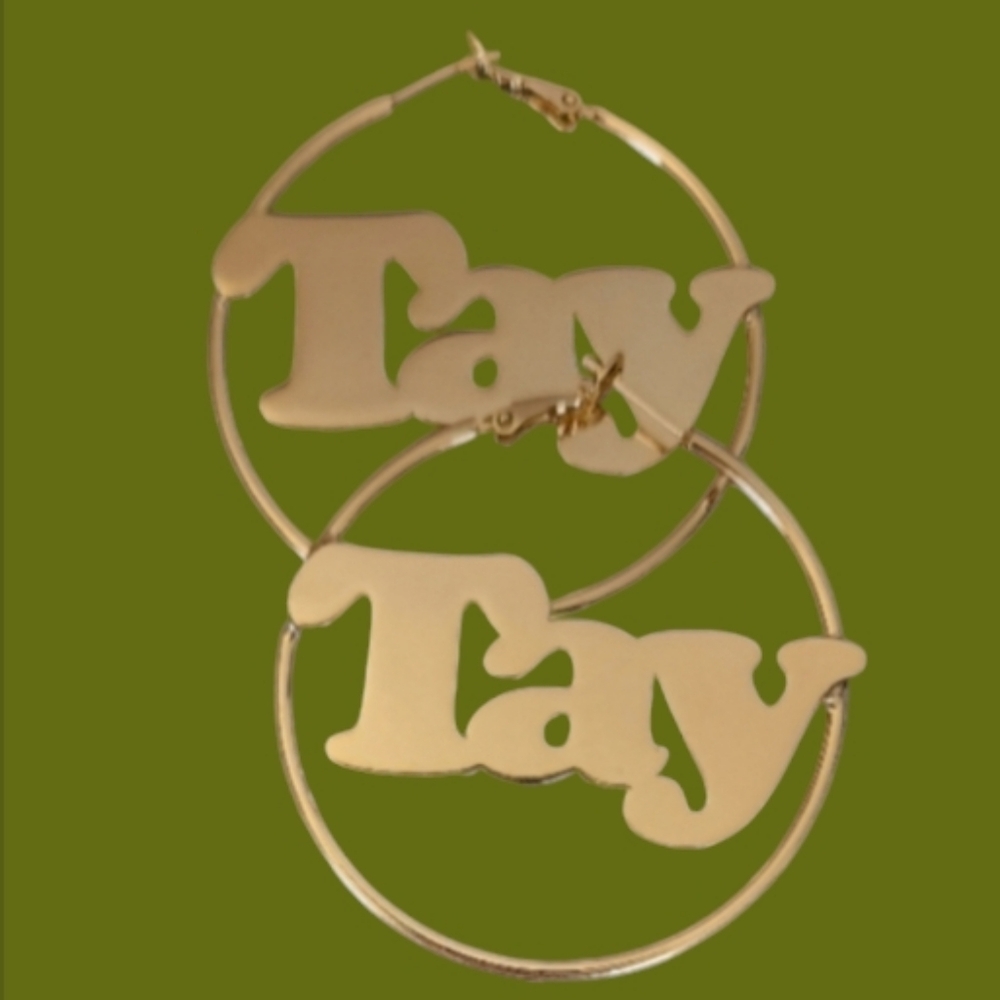 Tay Custom name earrings